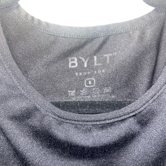 ✨BYLT Black Crop Top Athletic Tank Sleeveless Activewear Womens Size S - Picture 4 of 4